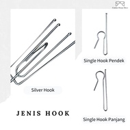 [Ready Stock] | Single Cangkuk Langsir | Metal Besi Accessories Cangkuk | Pole Rod Hooks Ring