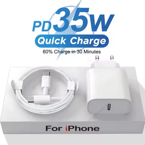 35W USB C Charger For APPLE iPhone 12 13 11 14 15 Pro Max XS 8 14 Plus Fast Charging PD 20W USB Type