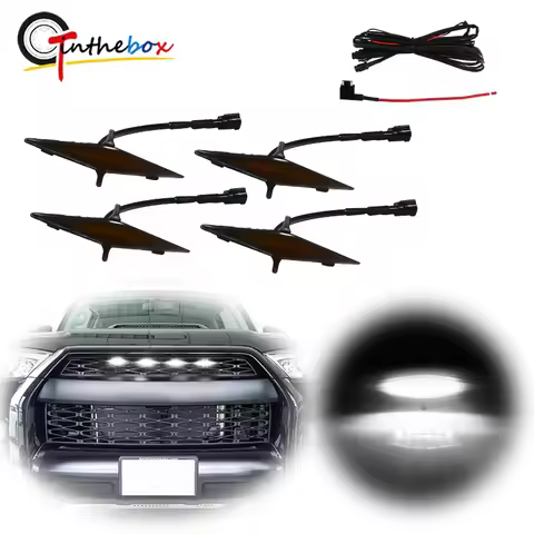 4x Front Grill Lights For 2014-2023 Toyota 4Runner TRD Pro Grille Including SR5 TRD Off-Road Limited