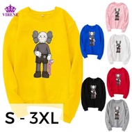 [BAJU RAYA] Sweater Hoodies Shirt KAWS Cartoon Men Women Long Sleeve Sweater Hoodies Top【S - 3XL】7 C