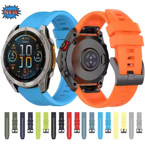 20/22/26mm Quick Fit Silicone Strap For Garmin Fenix 8/Tactix 8/Fenix E/Fenix E 7X 6X Sports Breatha