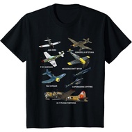 WW2 Planes Warbirds P51 Mustang Spitfire Messerchmitt T-Shirt 1