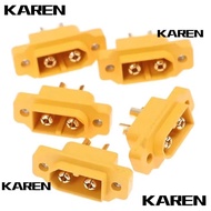 KAREN1 5pcs XT60E Connector, Yellow Plastic XT60E Male Plug,  RC Drone Accessories FPV Racing Fixed 