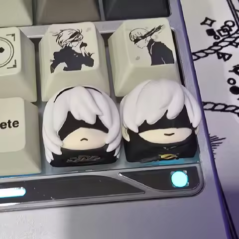 Lobo Nier: Automata 2B 9S Anime peripheral Keycaps Resin Single Keycap Customized Mechanical Keyboar