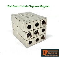 10x10x4mm (4mm Countersunk 1 Hole) Neodymium NdFeB Super Strong Cuboid Block Magnet (1pcs)