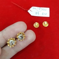 INT9GW19GW GIWANG ANTING EMAS PERMATA INTAN BERLIAN NATURAL BUNGA 85%