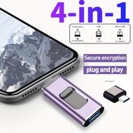 kuimi123 4 In 1 USB 256GB 128GB Mobile OTG Flash Drive: High-speed Photo Stick For IPhone,IPad, Android And PC - Copy Photos And Videos With Just One Click