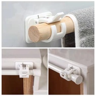 MAS CITY 2pc Curtain Rod Brackets fishing rod brackets No Drill Adjustable Hang Curtain Rod Holders