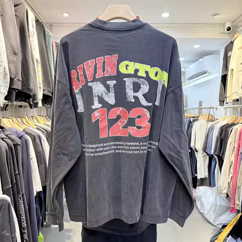 Long Sleeves Warrior Snake Print RRR123 T-shirt Men Women RRR-123 Tops Tee T Shirt