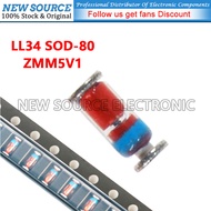 [50-200pcs] ZMM5V1 0.5W LL34 SOD-80 SMD Voltage Stabilizing Diode 1206 Glass Cylinder Package New So