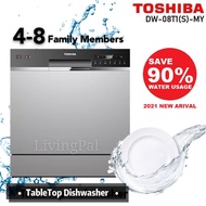 [free shipping + detergent} TOSHIBA 4-8person TableTop DishWasher 8 SETS DW-08T1(S)-MY dw-08t1 famil