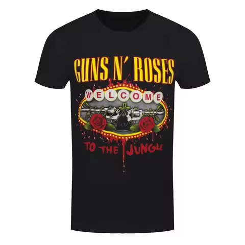 Guns N 'Roses rock band Guns N' Roses 3D men's and women's pattern T-shirt retro street round neck s