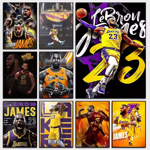 L-LeBron J-James Classic Anime Poster Waterproof Paper Sticker Coffee House Bar Room Wall Decor