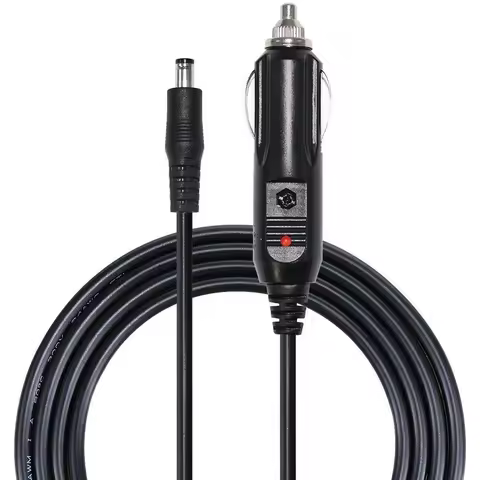 DC 5.5 x 2.1mm Car Charger Power Supply Cord - 12v -24v 150CM Cigarette Lighter Male Plug to DC Conn