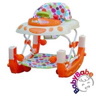 《資優生》BabyBabe 多功能汽車嬰幼兒學步車-(橘色/綠色) 助步車 兩用搖馬 B886