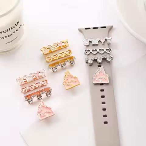 Cartoon Charms Watch Band Decoration Ring for Apple Watch Castle Ornament for Iwatch Jewelry Accesso