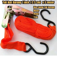 5 meters of tying rope for motorbikes and cars, 5 meters long, ratchet tie 1 inch x 5 meters down, c