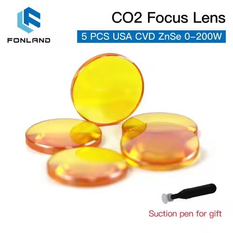 Fonland 1PCS 5PCS Focus Lens USA CVD PVD ZnSe DIA 20mm FL50.8mm 63.5mm for 0-200W CO2 Laser Engravin