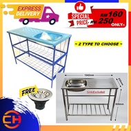 Stainless steel sink with stand Single Kitchen Sink With Stand Rak Sinki Singki Steel Dapur