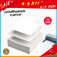 Continuous Computer Paper 9.5x11" Blank White 2 PLY 1000 Sets 3 PLY 500 Sets Dot Matrix Printer