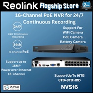 Reolink NVS16 NVR RLN16-410 / NVS16 4K 16-Channel 5MP/8MP/16MP PoE WiFi Security NVR 24/7 Reliable R
