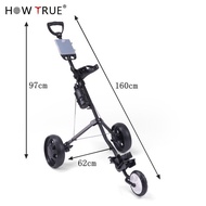 Card Scoring Three-Wheel Bag with Trolley Golf Cart Pull Bag with Umbrella Holder Foldable multifunc