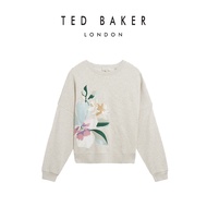Ted Baker Womens Brookla Printed Embroidered Sweatshirt Grey