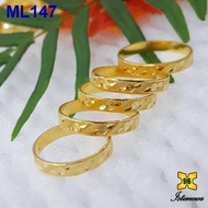 ❀❐✻ISTIMEWA 916 Couple Gold Ring Cincin Belah Rotan Padu Emas 916(1.65g-2.03g  Size9-20)