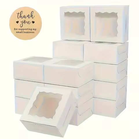 Pastry packaging box with window, used for packaging cookies, macarons, desserts, disposable paper b