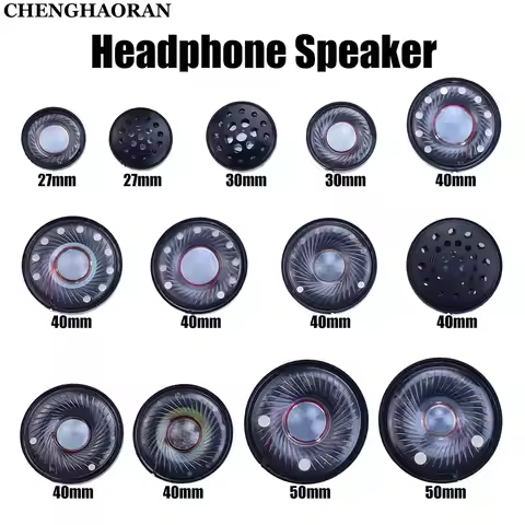 2pcs 32 ohm 32R 10m（W）-20m(W) 27mm 30mm 40mm 50mm Headset Driver Hifi Headphone Speaker Magnetic Noi