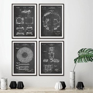 Dj Equipment Patent Wall Art Posters Prints Canvas Painting Dj Headphones Turntable Dj Microphone Pi
