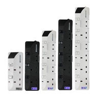 2/3/4/5/6Ways Extension Socket (Cable Cord: 2M / 3M/ 5M/ 6M) Surge Protection SOUNDTEOH Extension Pl