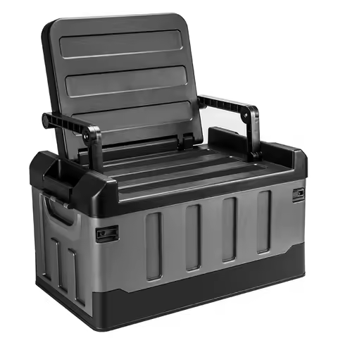 60L Outdoor Storage Box Foldable Storage Box Car Camping Accessories Car Supplies Thickened Storage 