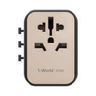 MOMAX - PD 35W 快充通用旅行轉插 5 Port (3C2A) PD 1-World 全球旅行通用萬用 快充充電插座 轉換插頭 旅行充電器 - 鈦色 - 陳列品