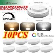 10Pack GX53 LED Bulb 12W Reflector LED Spotlight GX53 ,60W Equivalent, Disc Frosted Puck, RA80 Warm 