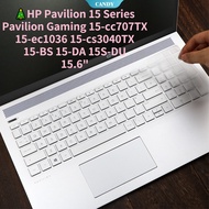 15.6" Silicone Laptop Keyboard Cover Ultra Thin Skin Case for HP Pavilion 15 Series Pavilion Gaming 15-cc707TX 15-ec1036 15-cs3040TX 15-BS 15-DA 15S-DU [CAN]