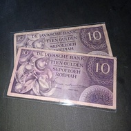 uang kuno langka 10 gulden violet federal tien gulden kondisi VF