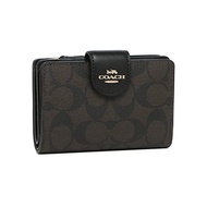 [Coach] Outlet Two Folded Wallet Signature Brown Black Women's Coach C0082 IMAA8 [parallel import made