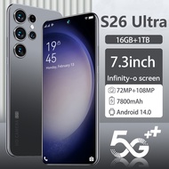 2025 Hot S26 Ultra New High Quality Cell Phones 7.3 Inch HD Snapdragon 8 gen3 Smartphone 5G 16G + 1T