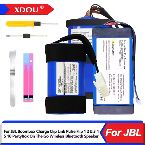 XDOU New Battery For JBL Boombox Charge Clip Link Pulse Flip 1 2 II 3 4 5 10 PartyBox On The Go Wire