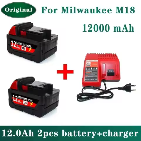 12000mAh For Milwaukee M18 18V Replacement For Milwaukee M18B5 XC Li-ion battery 48-11-1815 2604-20 