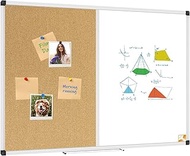 XBoard Magnetic Dry Erase Board & Cork Board 48 x 36 whiteboard, Combination White Board with Alumin
