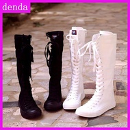 2025 White Korean High-Top Casual Inner Heightening Canvas Shoes Zipper Boots Stage Performance Boot