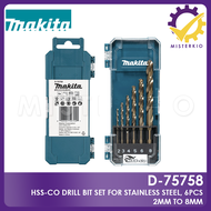Makita HSS-CO 6PC DRILL BIT SET METAL D-75758