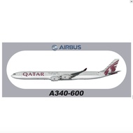 R RBF QATAR A340-600 20X8.8CM STICKER S-R-A346-A7
