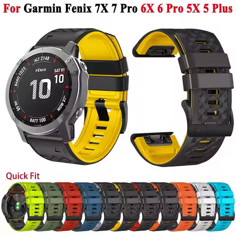 Quickfit 26 22mm Straps For Garmin Approach S70 47mm S62 Fenix 7X Pro 7 6X Pro 5 5X Plus Epix 2 Band
