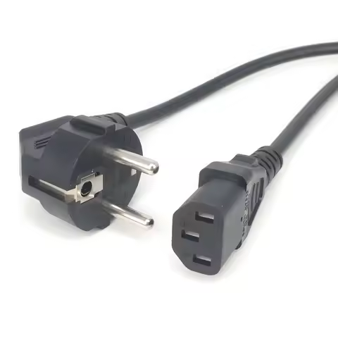 CEE7/7 to IEC C13 Power Cords, 10A/16A, 250V, H05VV-F 0.75mm Cable ,Short Schuko to C13 Power cord,1