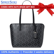 Kate Spade Handbag In Gift Box Spade Flower Tote Black # KG086