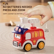 Cute Press Face Changing Toy Car - Ambulance Police Excavator Vehicle for Kids 2-4 Years Old