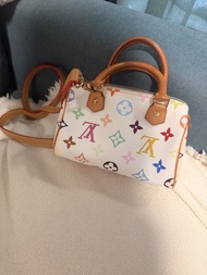 Louis Vuitton Murakami Multicolour Nano/Mini Speedy Vintage LV 村上隆白彩色花花mini Speedy